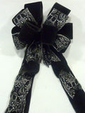 Black Velvet Christmas bow, wreath bow, bow tree topper