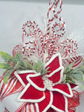 Red and White tree topper, Poinsettia tree topper