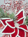 Red and White tree topper, Poinsettia tree topper