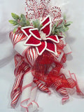 Red and White tree topper, Poinsettia tree topper