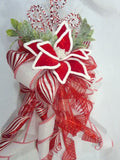 Red and White tree topper, Poinsettia tree topper