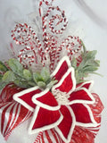 Red and White tree topper, Poinsettia tree topper