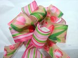 Pink Tulip wreath bow