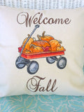 Fall Pumpkin Pillow, Embroidered Fall pillows, Embroidered pillow covers, Thanksgiving pillow cover