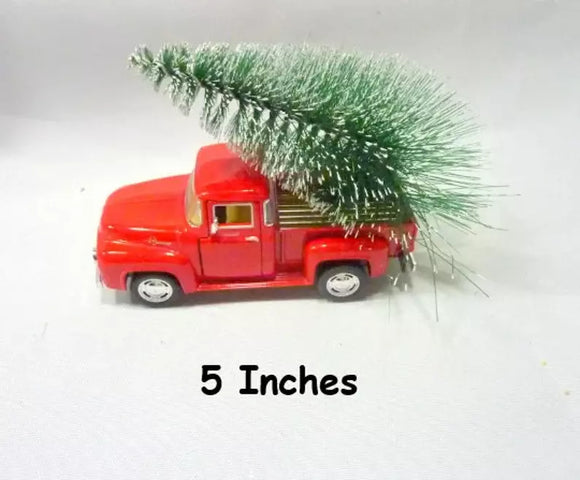 Red pickup with Tree, Red Farm Truck