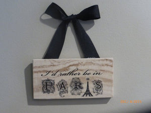 Paris subway tile sign - Paris - French decor - Id Rather Be in Paris - Eiffel Tower - Julie Butler Creations