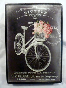 Bike sign, Vintage Paris advertising, wood wall art, French Country decor, Chalkboard print