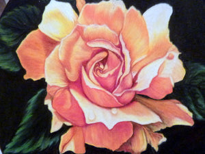 Rose Painting, Original Rose Drawing, Colored Pencil Painting, Yellow Rose Picture - Julie Butler Creations