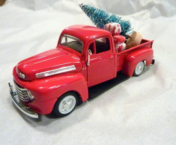 Red Farmhouse Truck, Diecast truck decor, Christmas Truck decorations, Metal truck, red truck decor