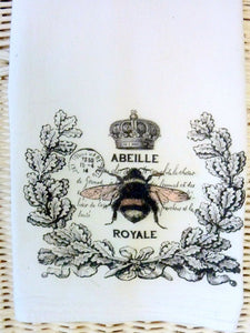 Paris Bee Towel, Flour Sack Towel, Queen Bee Tea towel
