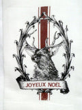 Christmas Towel - Joyeux Noel Deer Towel - Tea Towel - Flour Sack Towel - Julie Butler Creations