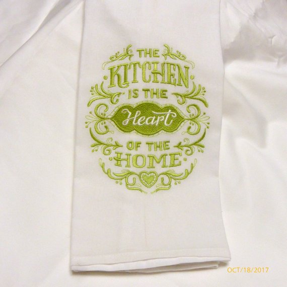 Embroidered kitchen towels - Flour sack towels - Tea Towel - embroidered Towels - Kitchen towel - Julie Butler Creations