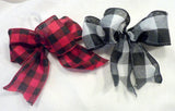 Christmas tree bows, buffalo plaid Christmas bows, set of 8 bows, Farmhouse Christmas bows