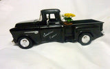 Black Farmhouse Truck, Vintage Black Chevy truck, Metal truck Decorations