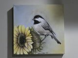 Chickadee painting - original oil painting - Mothers Day Gift - wildlife painting - Art - Julie Butler Creations