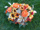 Fall Headstone Spray, Cemetery flowers, Memorial Flowers