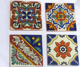 Mexican tile Coasters, Talavera tile Coasters, Set of 4 hand painted coasters