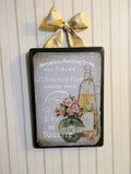 Paris Perfume Wood Plaque - Vintage Paris advertising - French Country decor - Julie Butler Creations