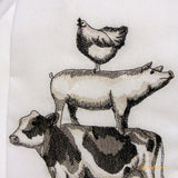 Flour Sack Towel country design - Embroidered kitchen towel - Tea Towel - embroidered Towels - Julie Butler Creations