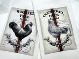 Rooster Flour Sack Towel - Kitchen towel - Hostess Gift - dish towel - 100% cotton - Cockerel Farm - Julie Butler Creations