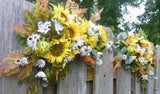 Sunflower Wedding flowers, Sunflower corner swags, Wedding Arch Flowers
