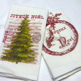 Joyeux Noel Towel - Flour Sack Towel - Christmas towel - Kitchen towel - Hostess Gift - dish towel - Julie Butler Creations
