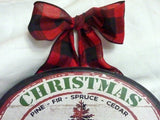Buffalo Plaid Christmas decorations, Wood sign, Red truck Christmas Tree Farm - Julie Butler Creations