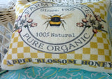 Bee Pillow Cover, Burlap Pillow cover, Honey Bee pillows, Farm house pillow cover - Julie Butler Creations
