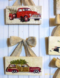 Black lab art - Christmas tile sign - Christmas gift - Red wagon - Tile sign - Christmas decoration - Julie Butler Creations