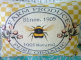 Bee Pillow Cover, Burlap Pillow cover, Honey Bee pillows, Farm house pillow cover - Julie Butler Creations