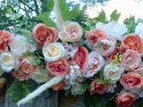 Wedding Arch Flowers, Wedding Flowers, Coral Wedding Arbor Decorations - Julie Butler Creations