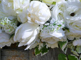 White Rose Wedding Arch - White Rose Arbor swag - White Wedding Flowers - Wedding Arbor Decorations - Julie Butler Creations