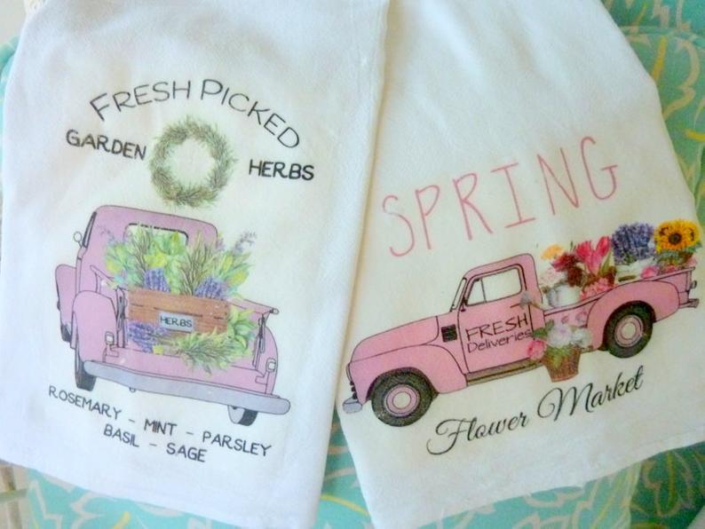 Fall Flour Sack Towels, Farmhouse Truck decor, Kitchen towel, dish tow –  Julie Butler Creations