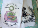 Farmhouse Flour Sack Towels - Truck Kitchen towel - French Country decor