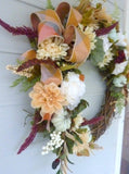Fall Front door wreath, decorative wreath