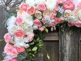 Wedding Arbor flowers - Flower swag - Rose arch - Wedding Flowers - Head table centerpiece - Julie Butler Creations