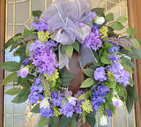 Purple Lilac Wreath - Spring wreaths - door wreaths - Summer Wreaths - Front door decor - Julie Butler Creations