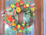 Front door Wreath - summer wreath -front door decor - Floral wreaths - Julie Butler Creations