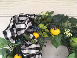 Summer wreath, Front door Wreath, Spring Wreath, Farmhouse decor - Lemon Boxwood Wreath - Julie Butler Creations