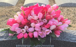 Tulip Memorial Spray - Cemetery flowers - Gravesite spray - Sympathy flowers - Headstone spray - Julie Butler Creations