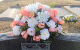 Headstone Spray, Cemetery flowers, Memorial Flowers, Sympathy flowers. Grave decoration - Julie Butler Creations