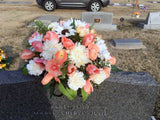 Headstone Spray, Cemetery flowers, Memorial Flowers, Sympathy flowers. Grave decoration - Julie Butler Creations