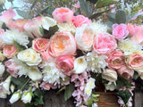 Wedding Arch Flowers, Pink and White Wedding Flowers, Wedding Decorations, Wedding arch swag - Julie Butler Creations