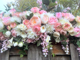 Wedding Arch Flowers, Pink and White Wedding Flowers, Wedding Decorations, Wedding arch swag - Julie Butler Creations