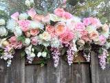 Wedding Arch Flowers, Pink and White Wedding Flowers, Wedding Decorations, Wedding arch swag - Julie Butler Creations