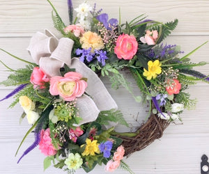 Summer wreaths. Farmhouse wreaths, Pastel Spring Wreaths, French Country decor - Julie Butler Creations
