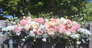 Wedding Arch Flowers, Dusty Pink and Ivory Wedding Flowers, Wedding Decorations, Wedding arch swag - Julie Butler Creations