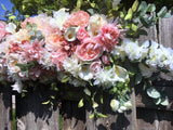 Wedding Arch Flowers, Dusty Pink and Ivory Wedding Flowers, Wedding Decorations, Wedding arch swag - Julie Butler Creations