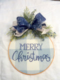 Farmhouse wreath, farmhouse decor, wood hoop Christmas sign, Buffalo Plaid wreath - Julie Butler Creations