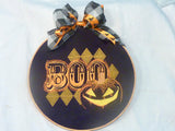 Halloween wreath, Halloween decorations, Embroidered hoop picture - Julie Butler Creations